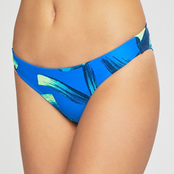 Adidas womens 44" Parley Beach Bikini 2-Piece Swimsuit Blue/Hi-Res Yellow DQ3175 - Picture 8 of 14